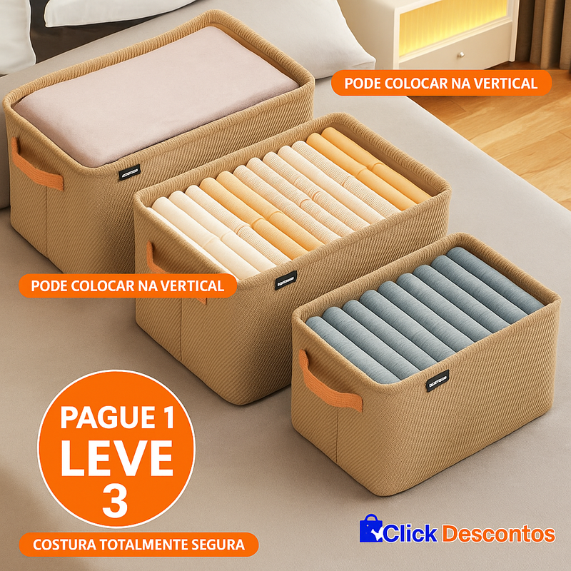 KIT 3 Peças Organizador de Roupas Dobrável